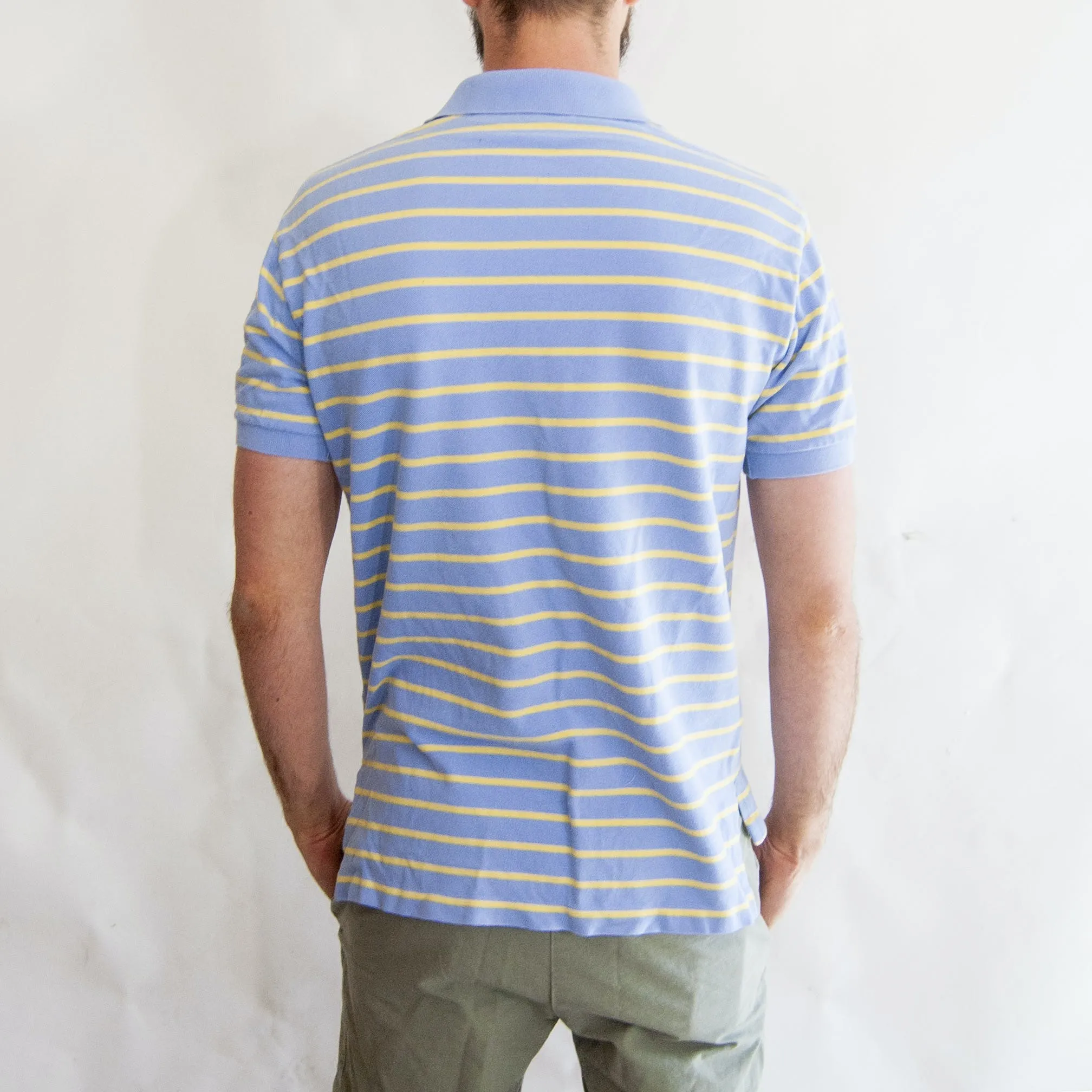 00's Blue Lavender and Yellow Striped Polo by Polo Ralph Lauren