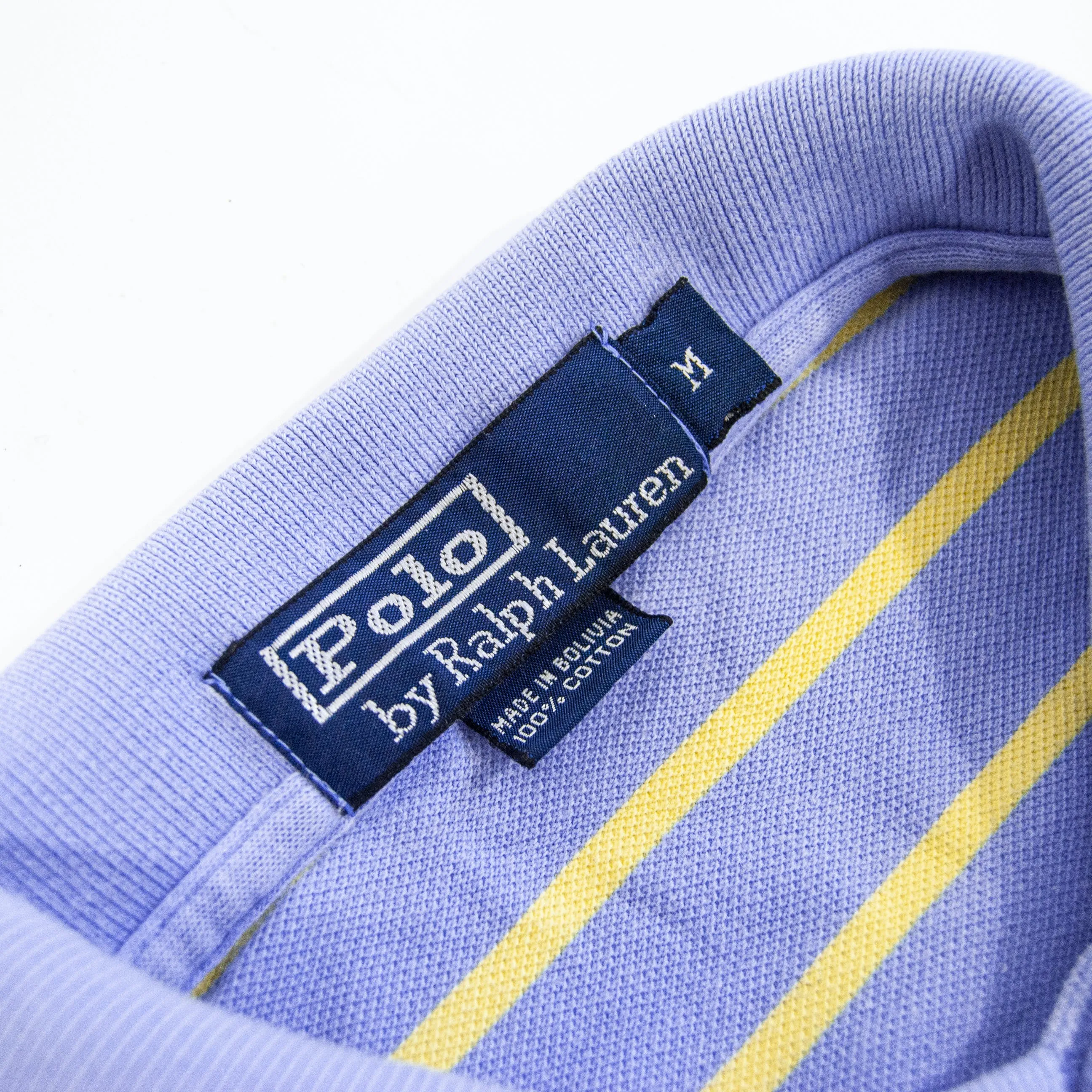 00's Blue Lavender and Yellow Striped Polo by Polo Ralph Lauren