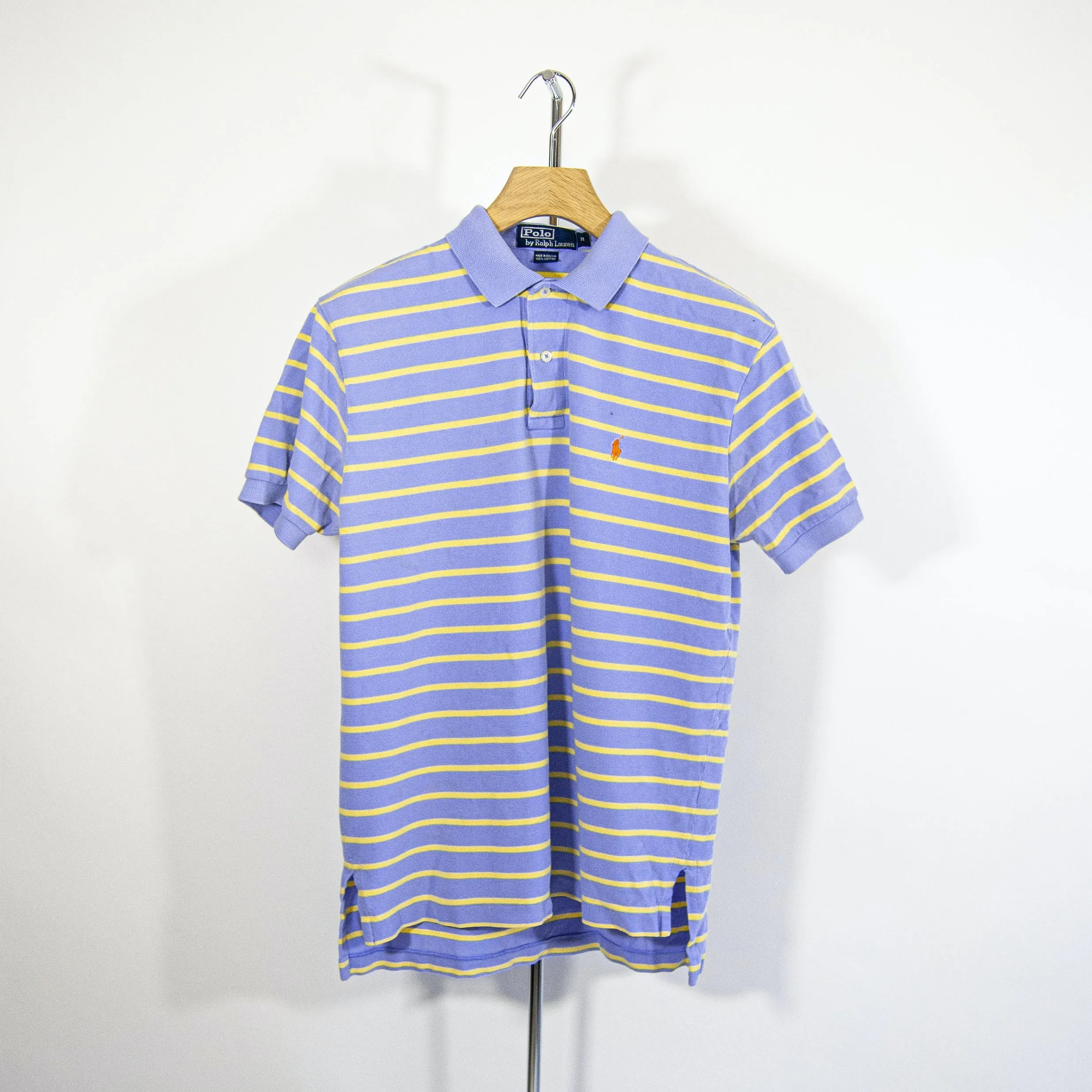 00's Blue Lavender and Yellow Striped Polo by Polo Ralph Lauren