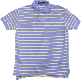 00's Blue Lavender and Yellow Striped Polo by Polo Ralph Lauren