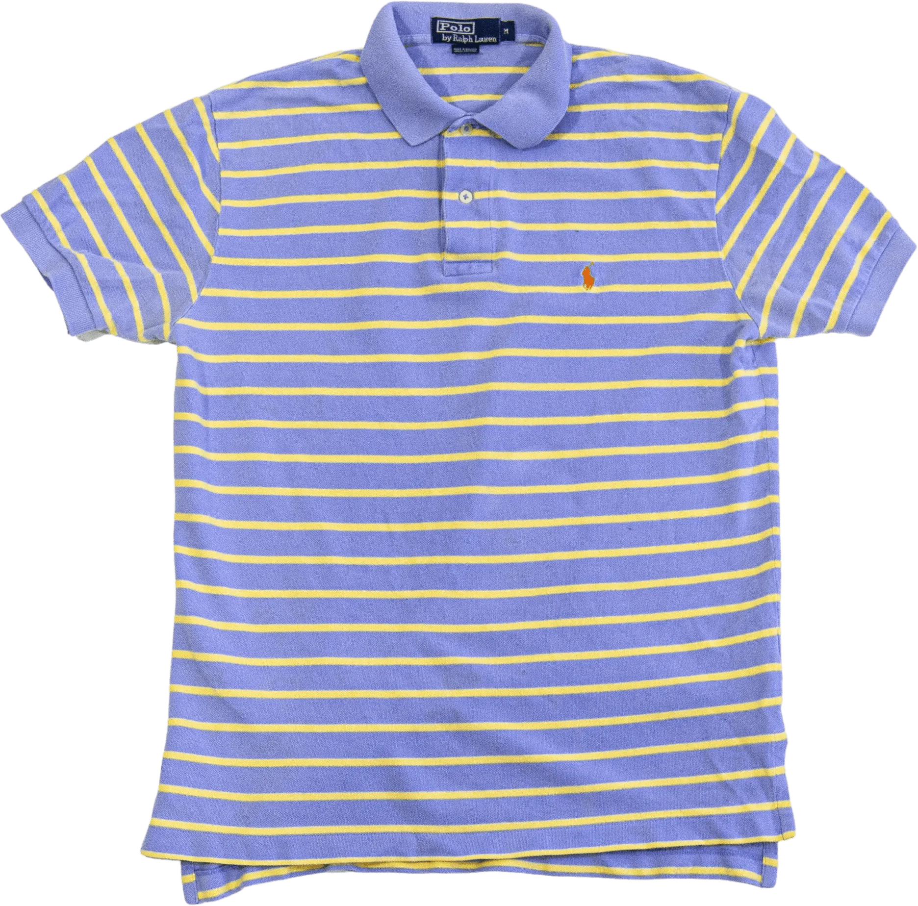 00's Blue Lavender and Yellow Striped Polo by Polo Ralph Lauren