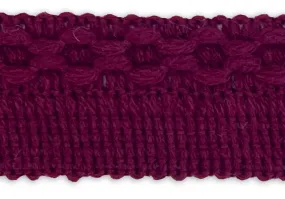 1 1/4" Burgundy Wine Wool Gimp Trim (Made in France)