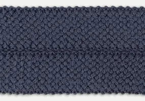 1 1/4" Charcoal Grey Textured Fold-Over Wool Trim (Made in Japan)