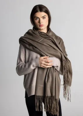 100% Cashmere Shawl - Tan