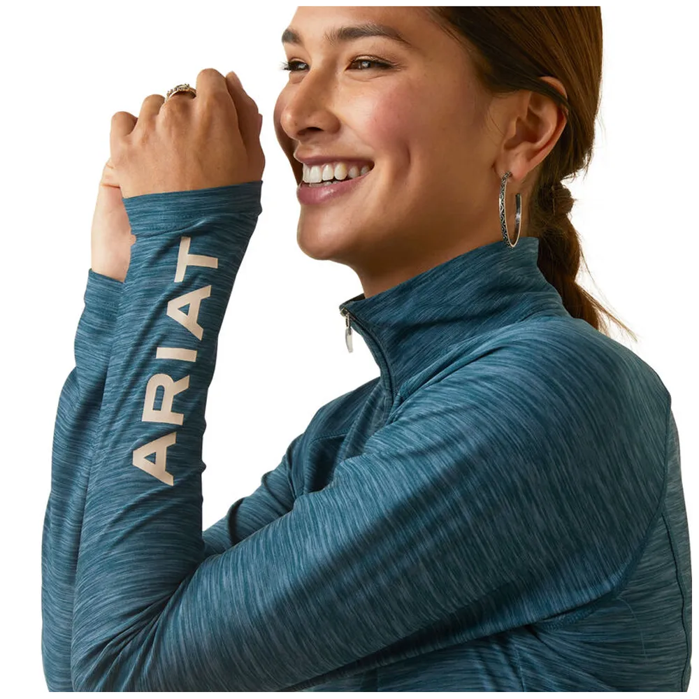 10046132 Ariat Women's Laguna 1/4 Zip Top - Reflecting Pond