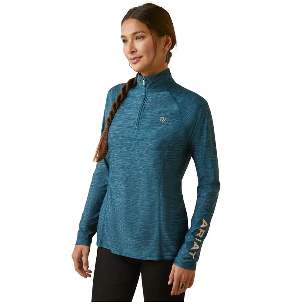 10046132 Ariat Women's Laguna 1/4 Zip Top - Reflecting Pond