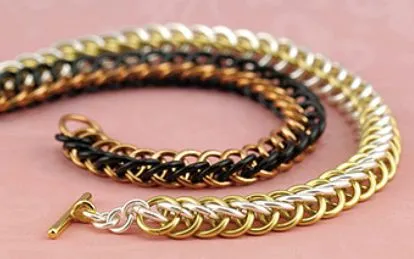 110 artistic wire chain maille rings non tarnished brass plated 18ga 9/64