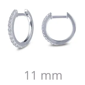 11mm Round Huggie Hoop Simulated Diamond Earrings E0346CLP