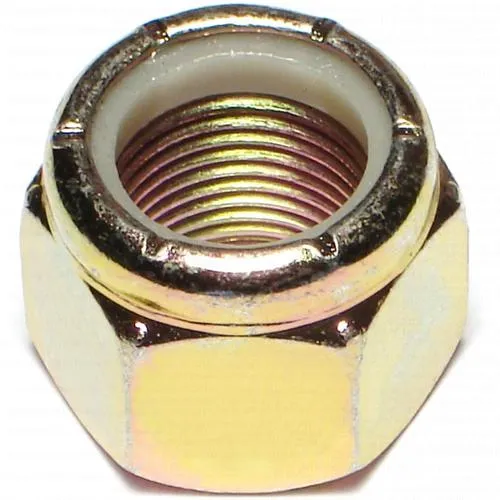 1/4" Grade 8 Nylon Lock Nuts Yellow Zinc Coarse Thread