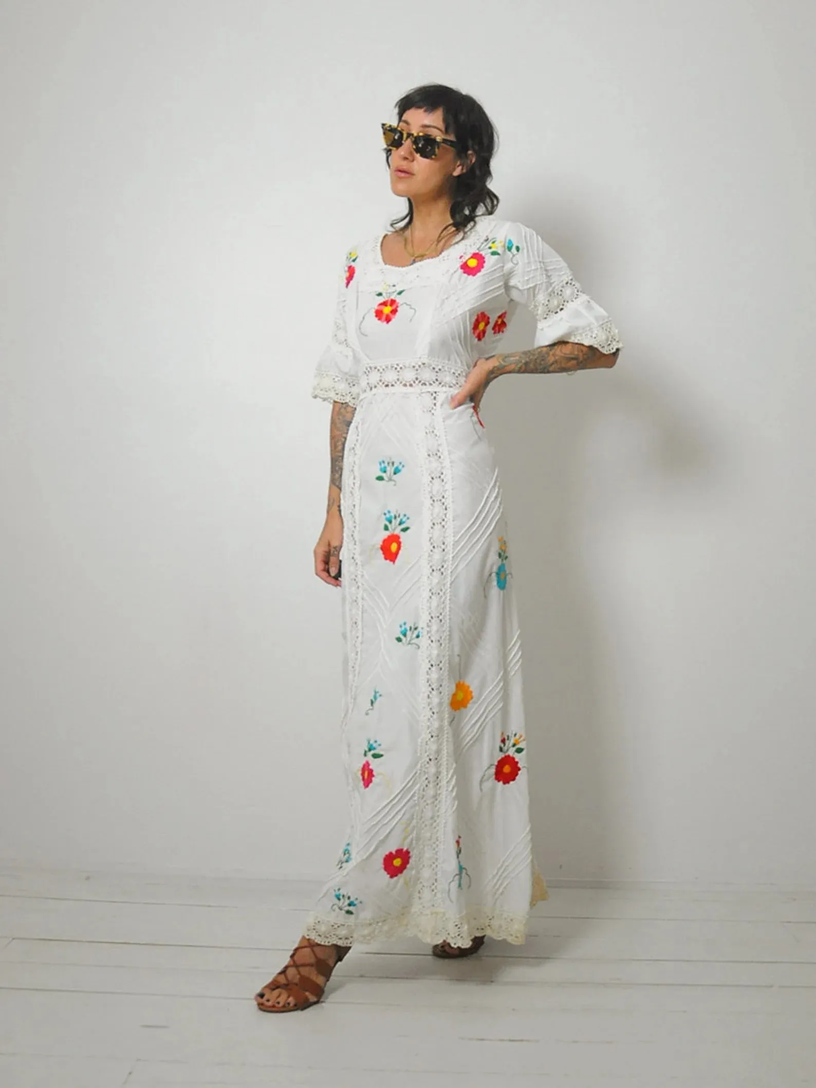 1970's Callista Embroidered Dress