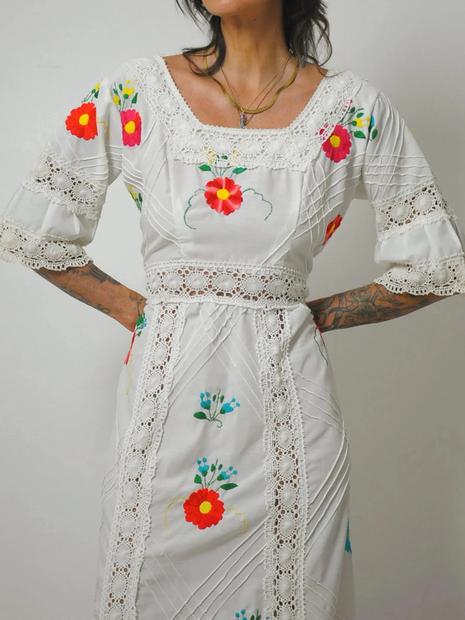 1970's Callista Embroidered Dress