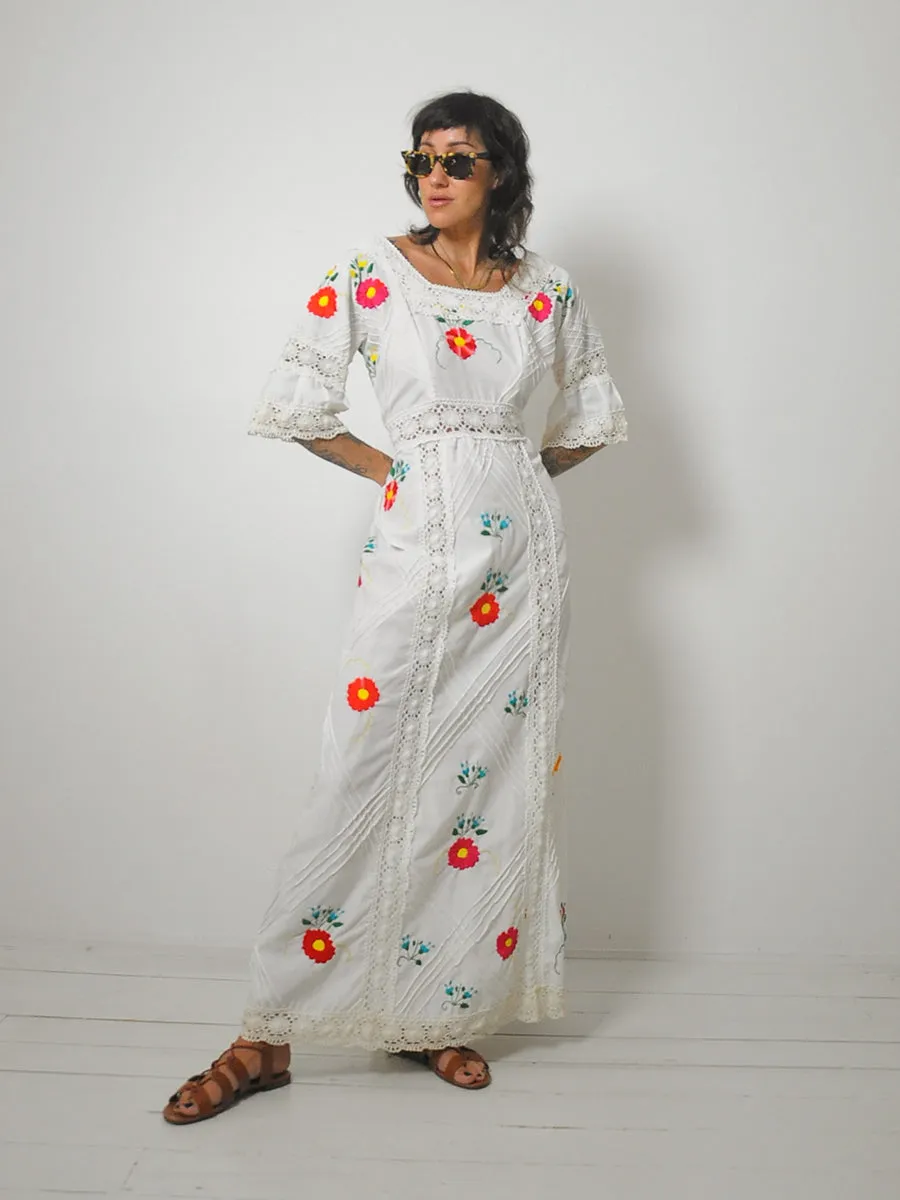 1970's Callista Embroidered Dress