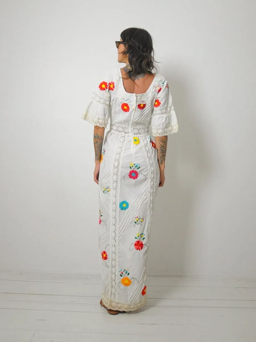 1970's Callista Embroidered Dress