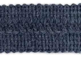 1" Slate Blue Wool Gimp Trim (Made in Austria)