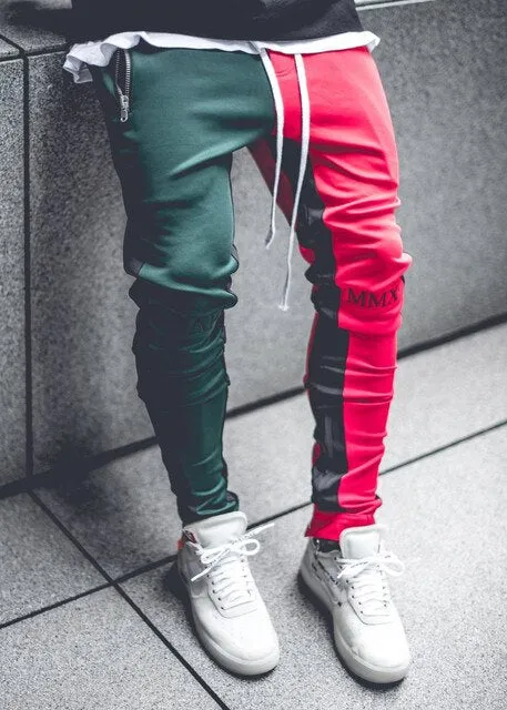 2 tone Patchwork joggers