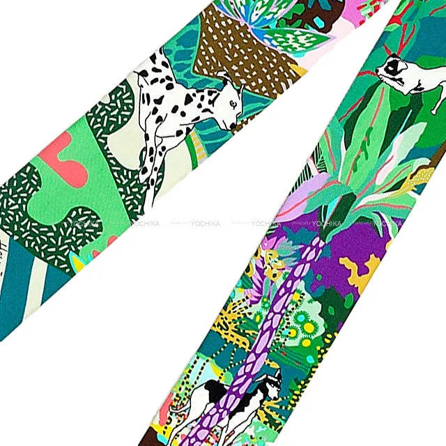 2023 SS HERMES scarf Twilly EN LIBERTE! Vert/Cyclamen/Multi Color Silk100%[BRAND NEW][Authentic]