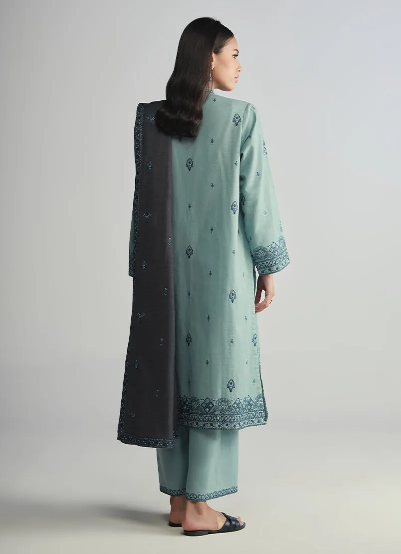 3 PC Khaddar Embroidered Suit