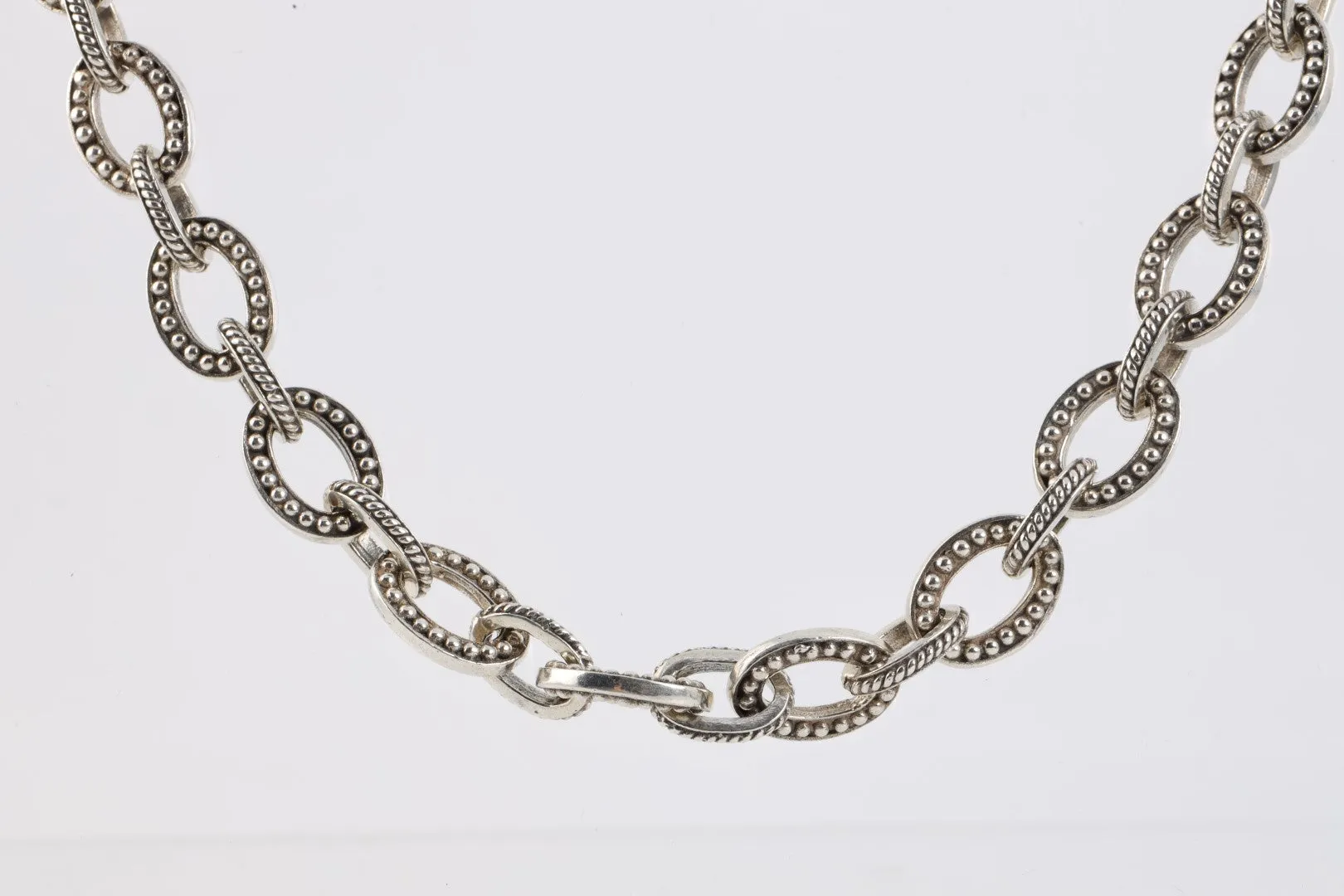 36" John Hardy 925 Silver Oval Link Chain Necklace (117.47g.)