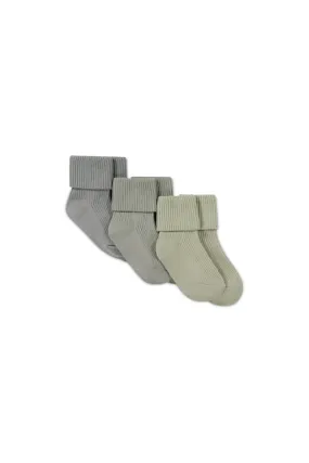 3PK Rib Sock - Sage/Moss/Clay