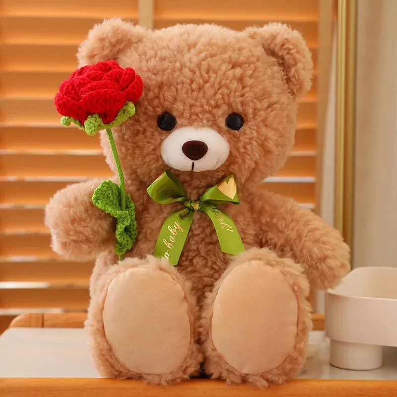 40cm Kawaii Teddy Bear for Valentines Day Gift Teddy Bears Stuffed Animal Rose Bear Doll Girlfriend Couple Valentine's Day Gifts