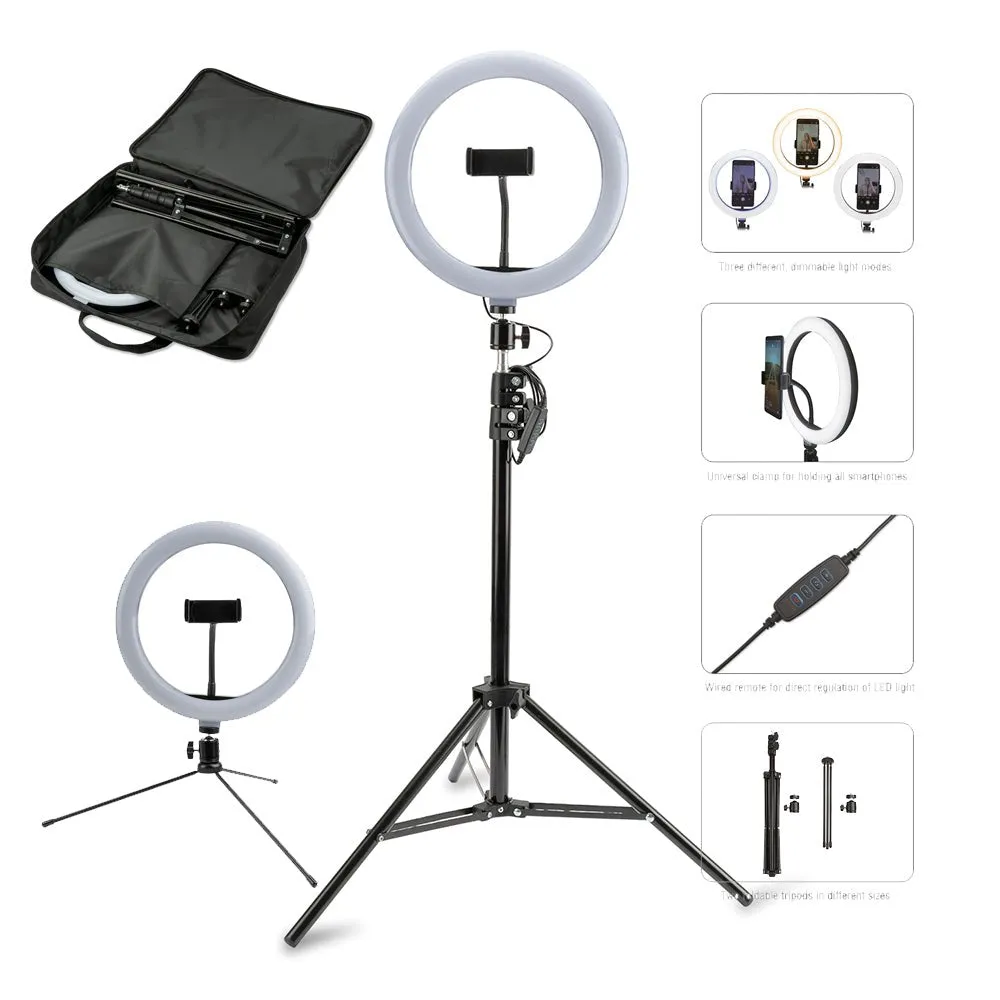 4smarts LoomiPod XL & Mini Selfie Tripod m. LED Ring Light, Holder & Stativ - (DEMO)