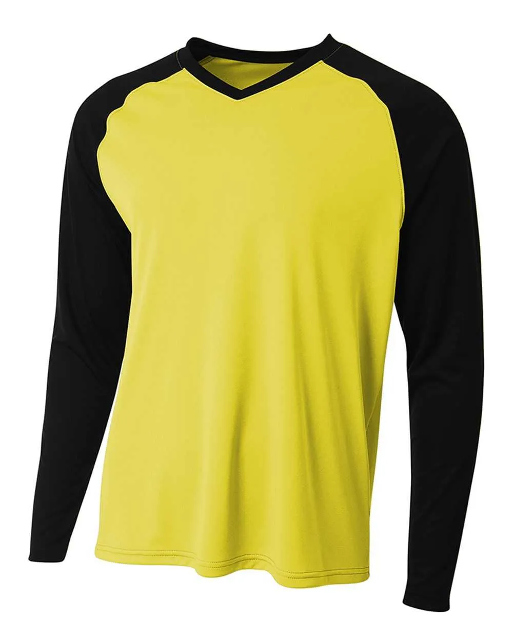 A4 N3374 Long Sleeve Strike Raglan Tee - Gold Black