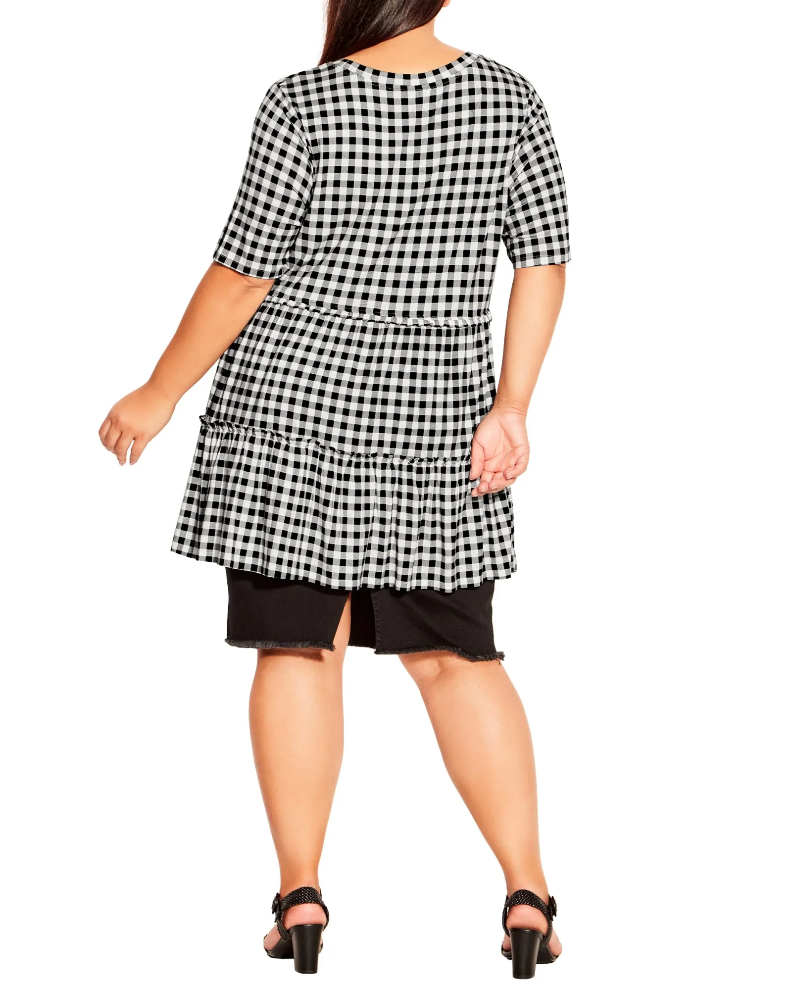 Abigail Gingham Tunic | Black / White