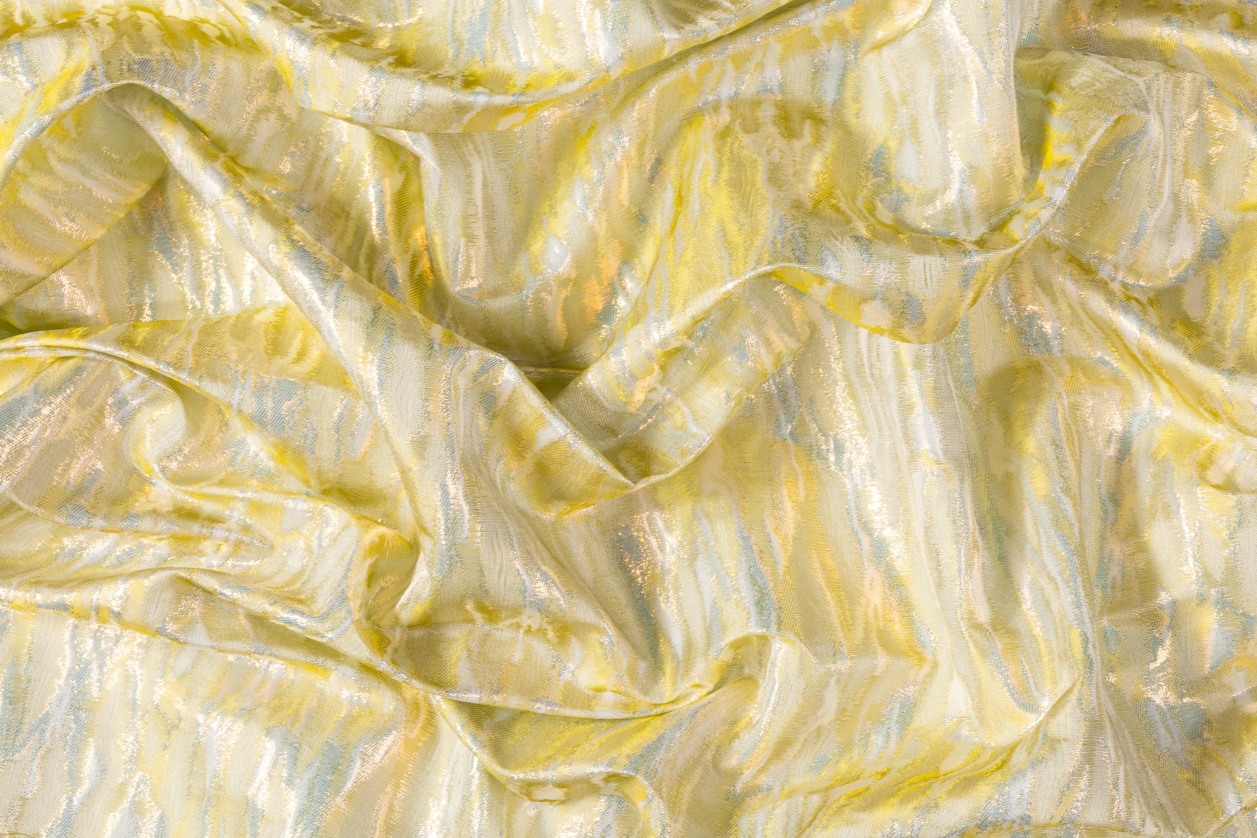 Abstract Metallic French Brocade - Gold