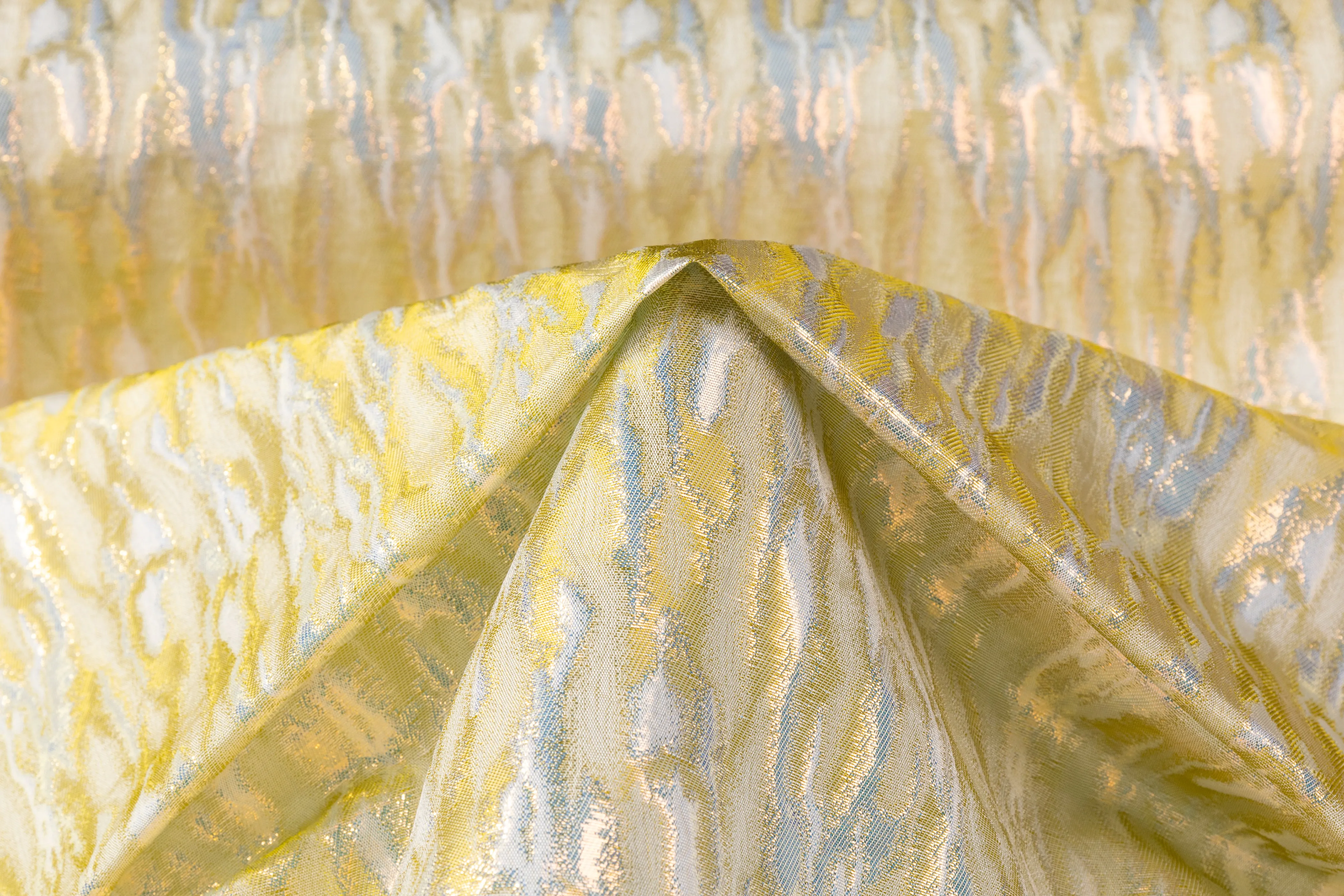 Abstract Metallic French Brocade - Gold