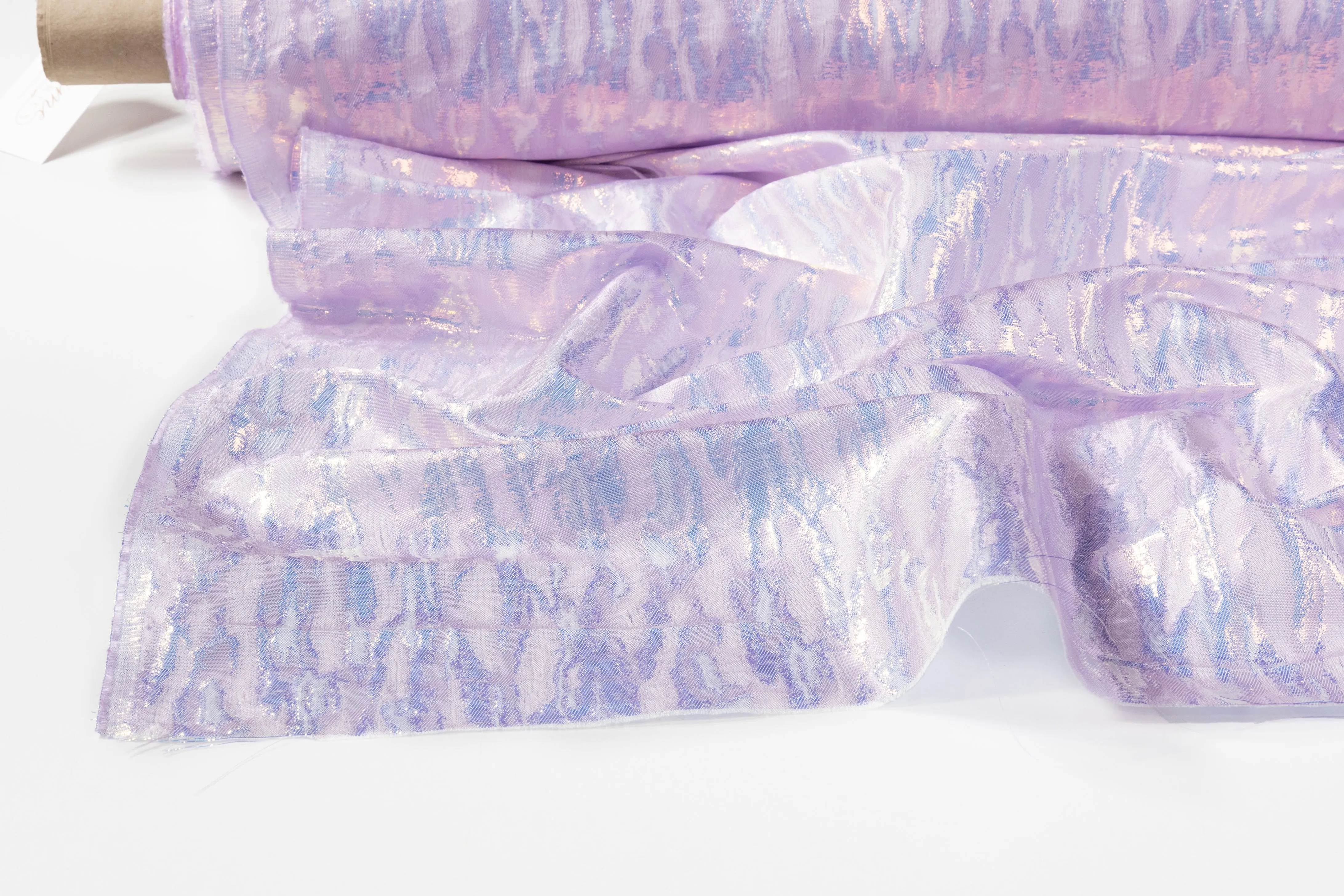 Abstract Metallic French Brocade - Lilac