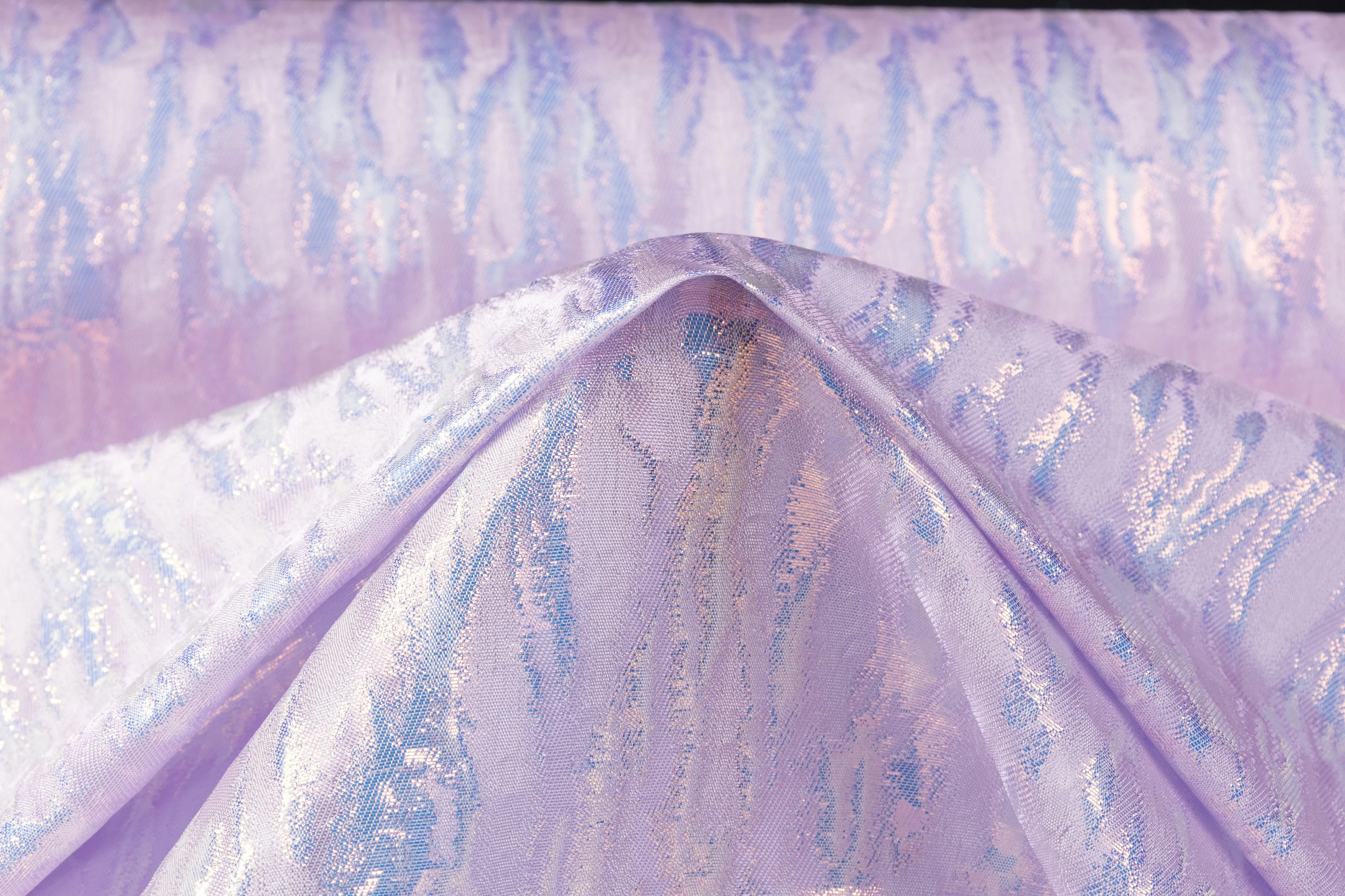 Abstract Metallic French Brocade - Lilac