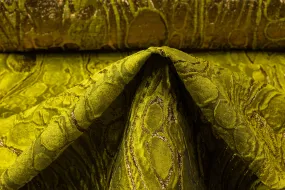 Abstract Metallic Italian Cloqué Brocade - Yellow