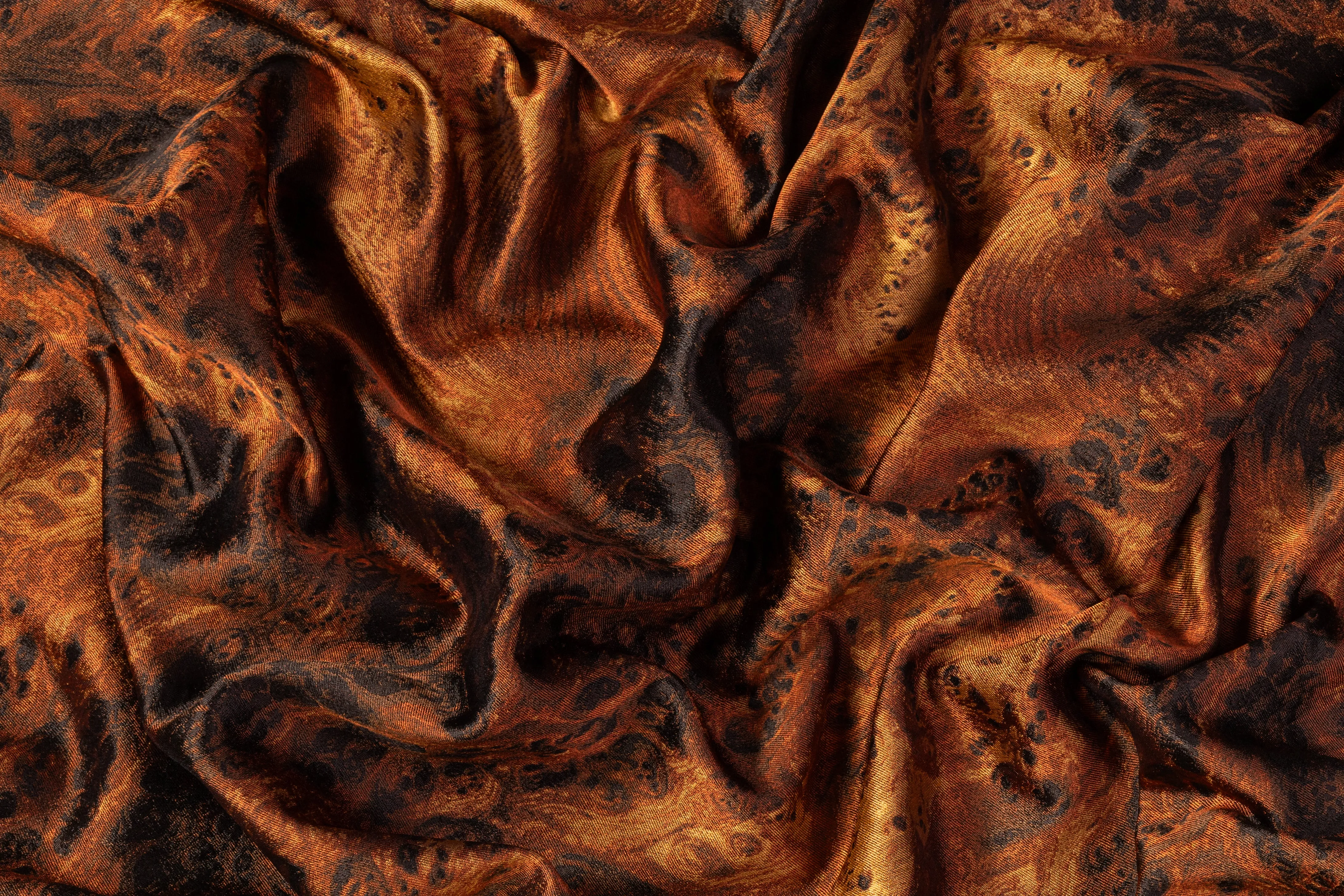 Abstract Silk Blend Brocade - Brown