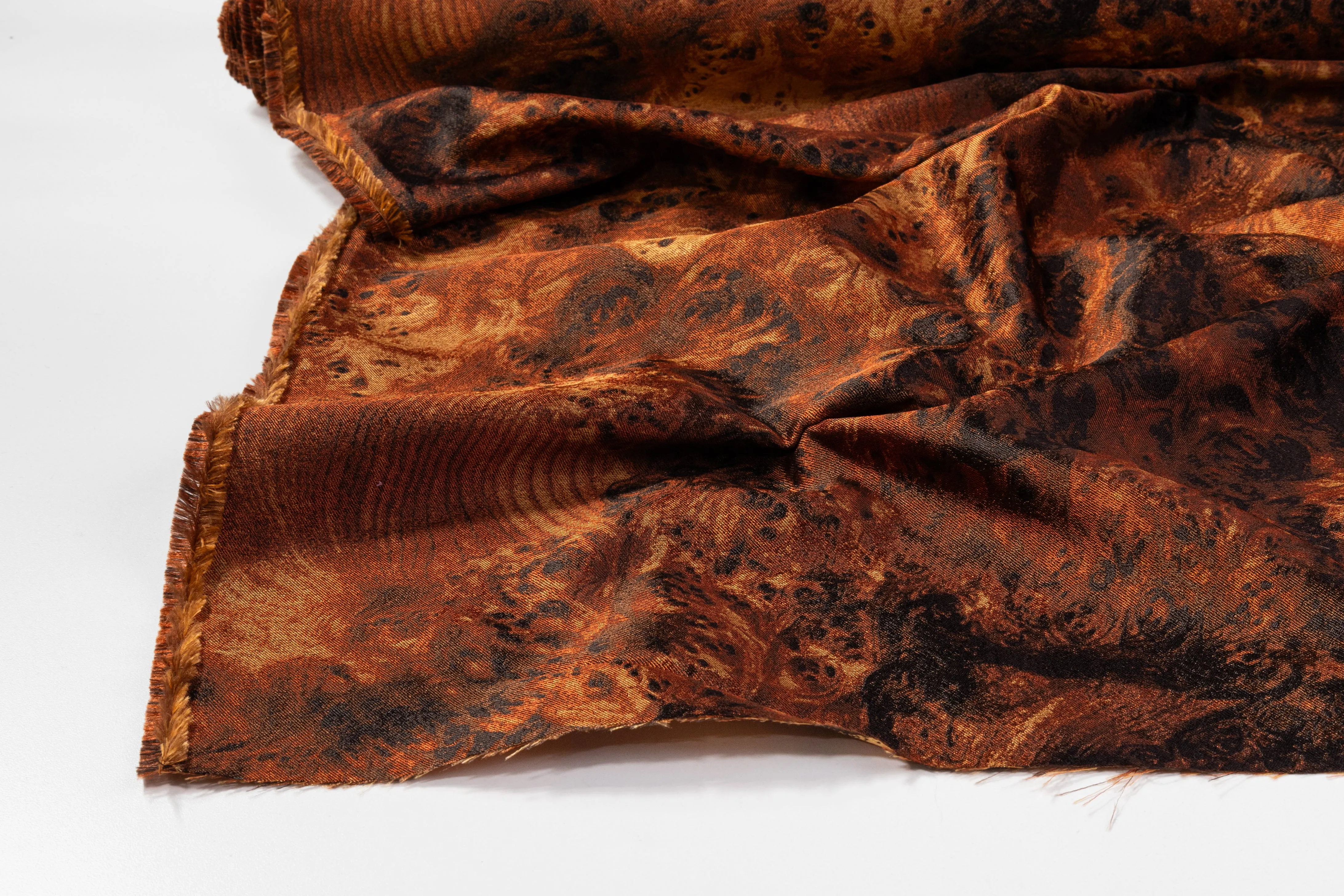 Abstract Silk Blend Brocade - Brown