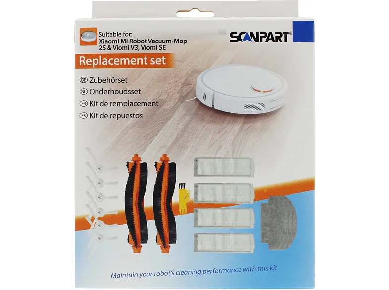 Accesorio robot aspirador - Scanpart Set recambios, Para Xiaomi Mi Robot Mop2S & Viomi V3, SE, Negro