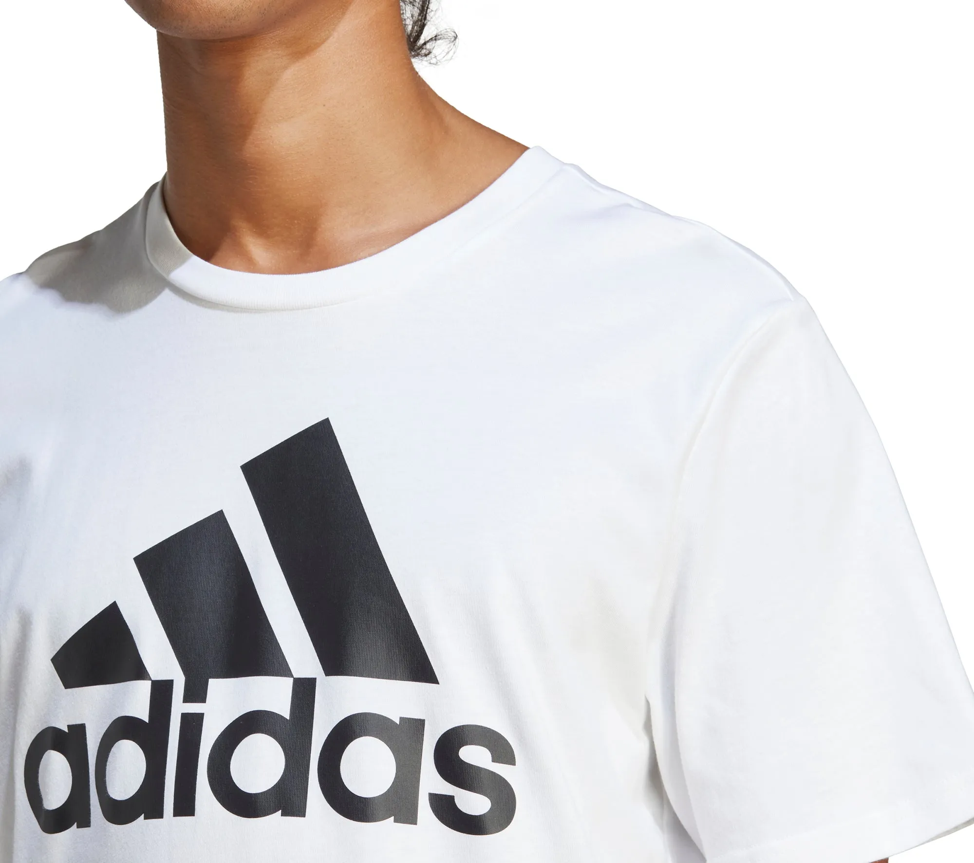 adidas Essentials Big Logo Short Sleeve Mens Top - White