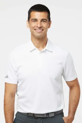 Adidas Mens Micro Pique Short Sleeve Polo Shirt - White - NEW