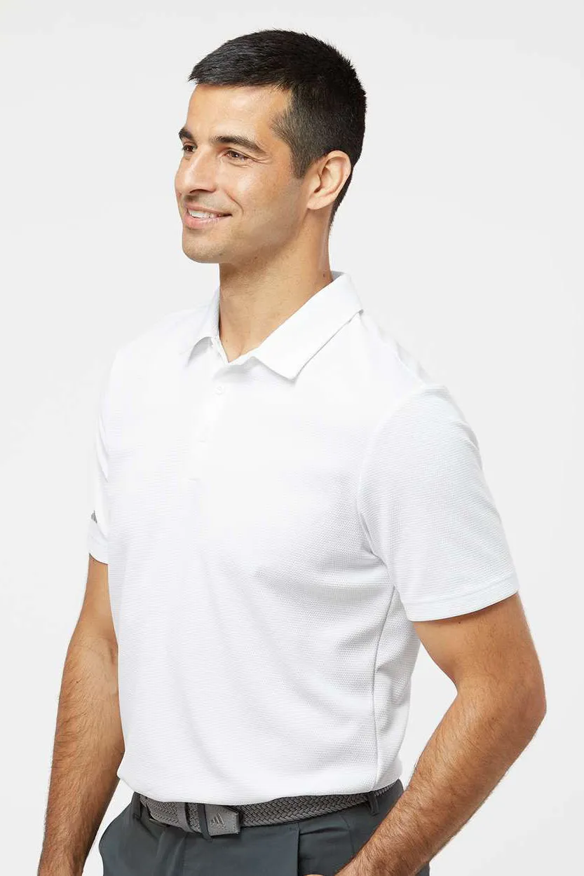 Adidas Mens Micro Pique Short Sleeve Polo Shirt - White - NEW