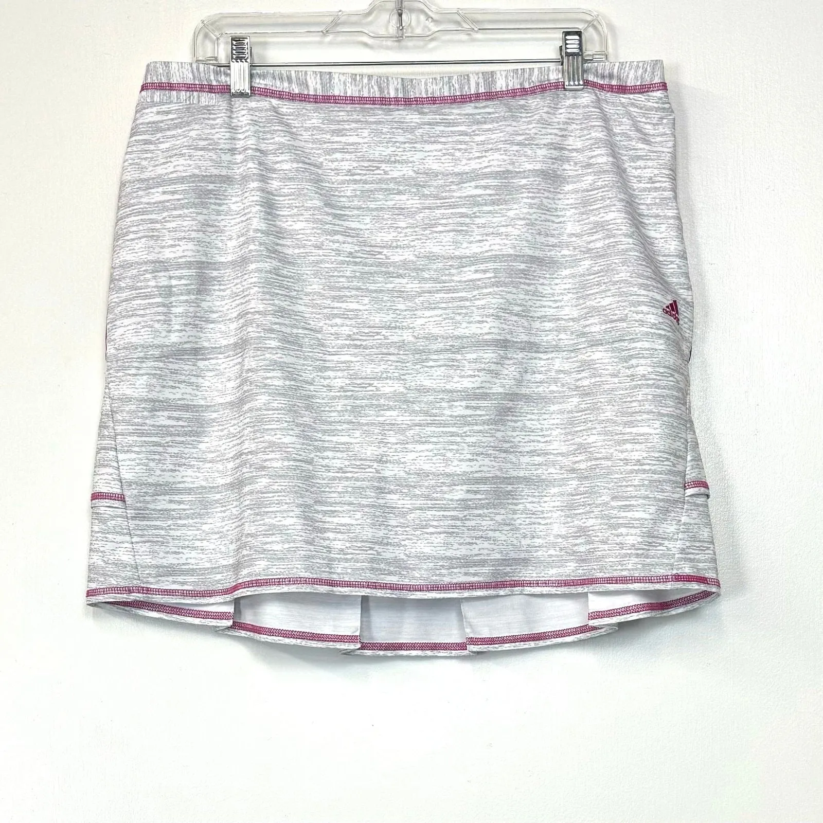 Adidas | Womens Tennis Skirt | Color: White/Silver/Pink | Size: 14 | Pre-Owned