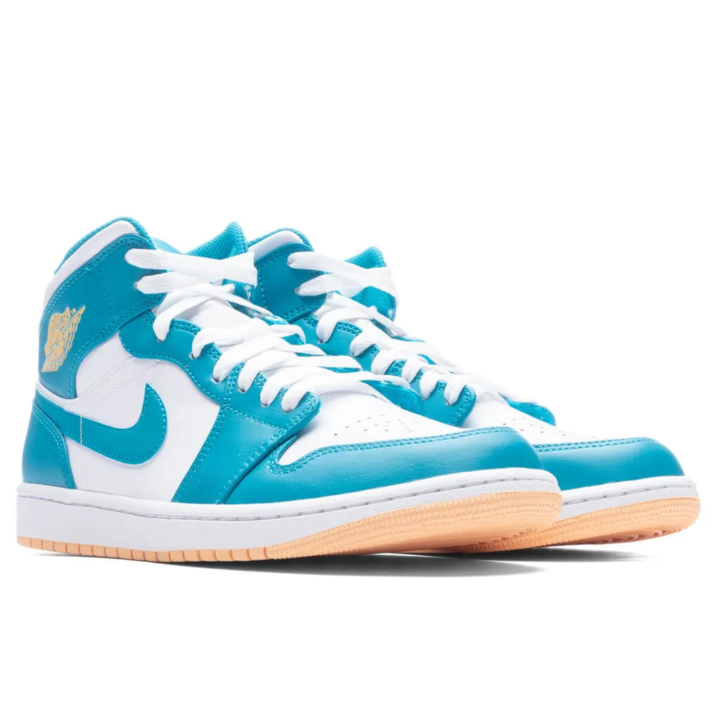 Air Jordan 1 Mid - Aquatone/Celestial Gold/White