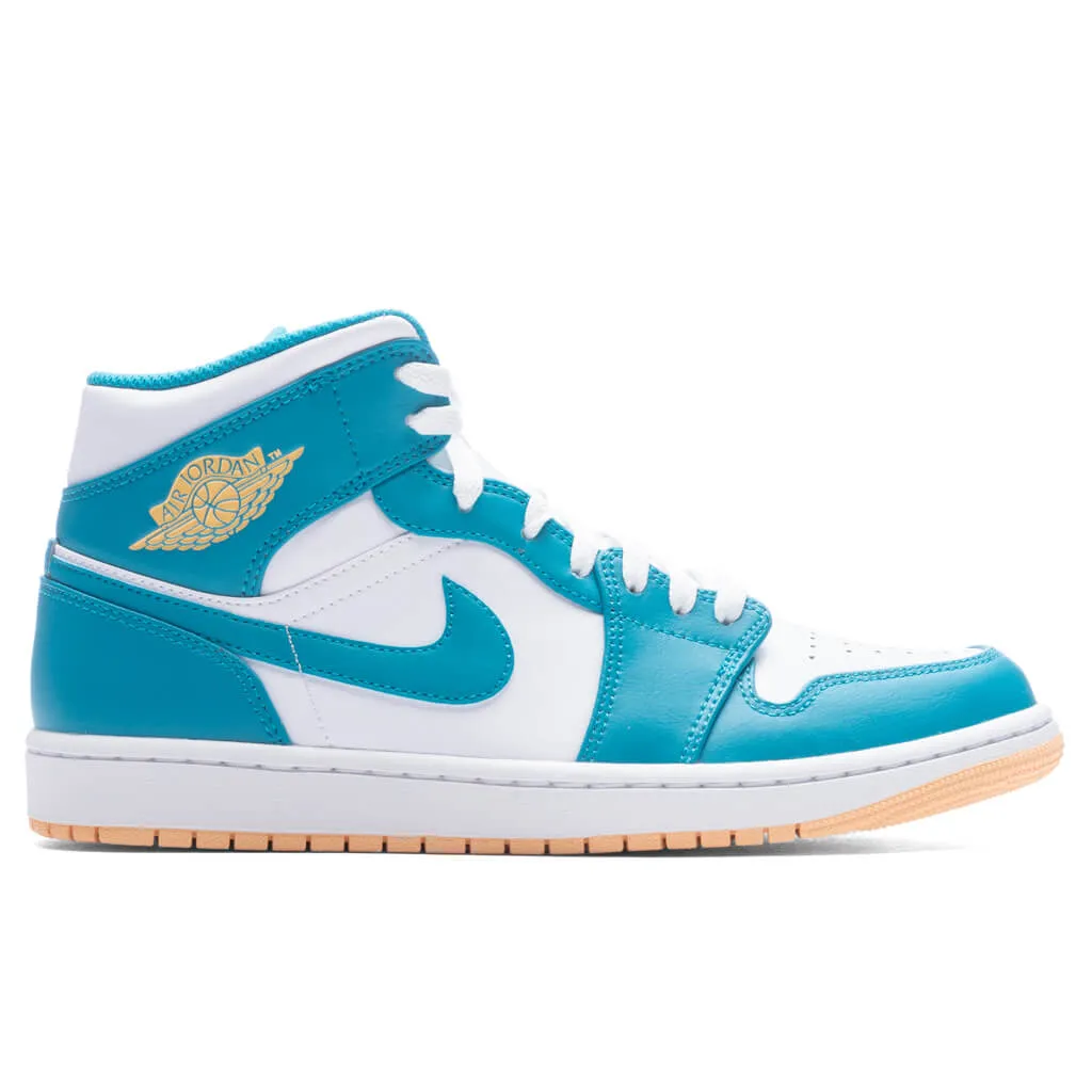 Air Jordan 1 Mid - Aquatone/Celestial Gold/White