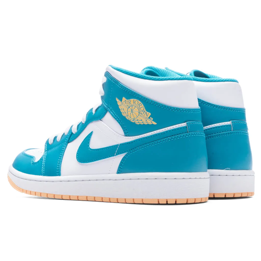 Air Jordan 1 Mid - Aquatone/Celestial Gold/White