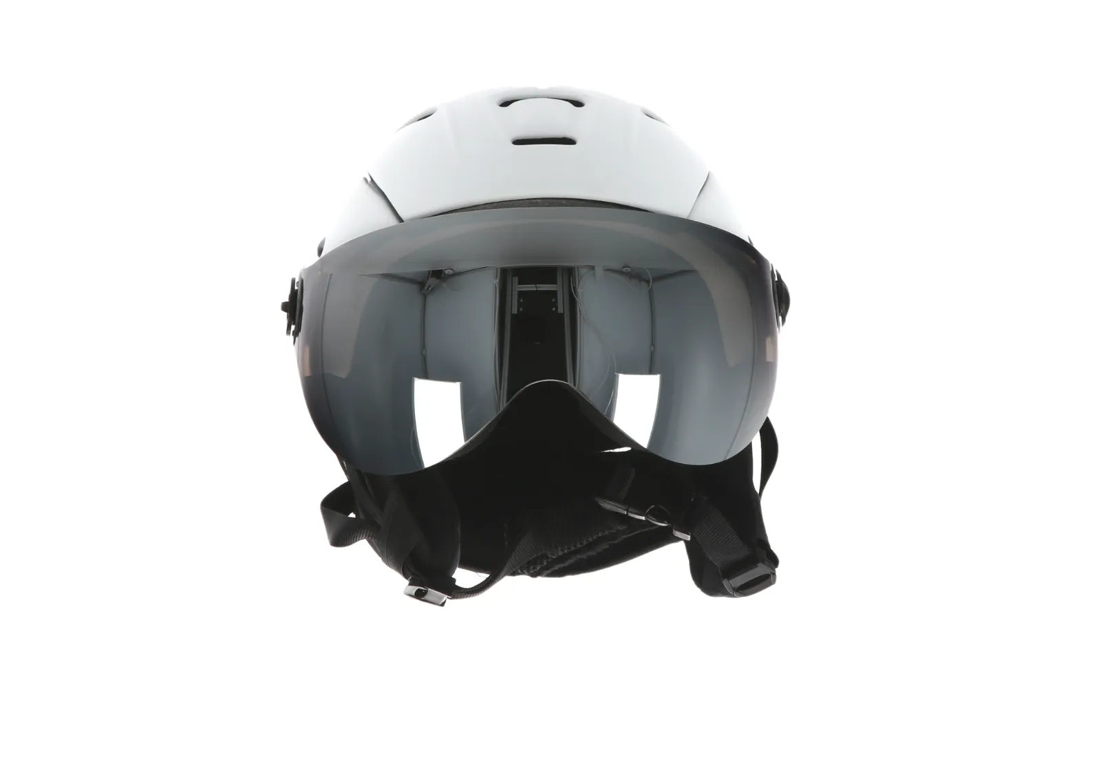 Ammaco 12 Vent Visor Ski Helmet White With Fidlock Magnetic Clasp