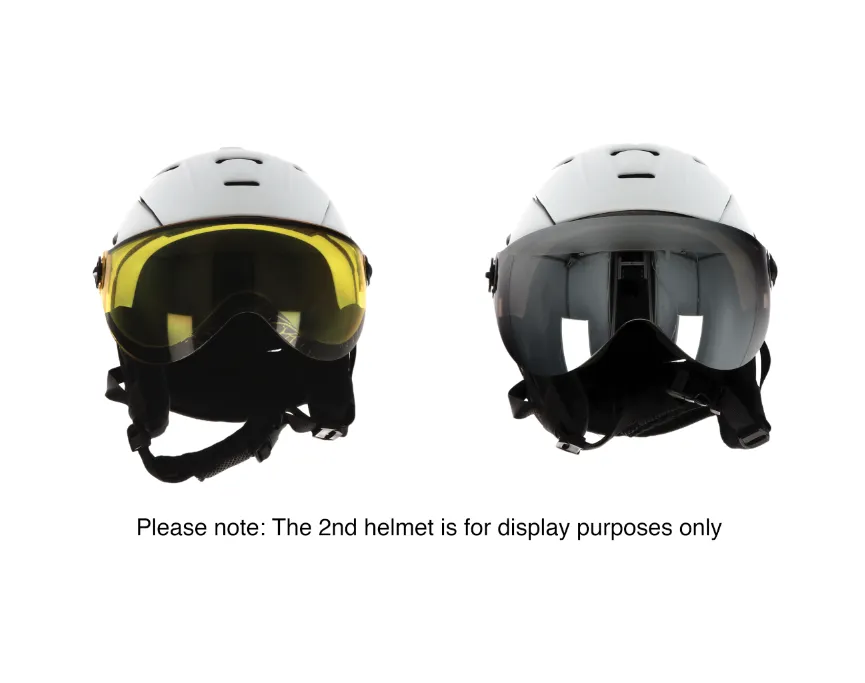 Ammaco 12 Vent Visor Ski Helmet White With Fidlock Magnetic Clasp