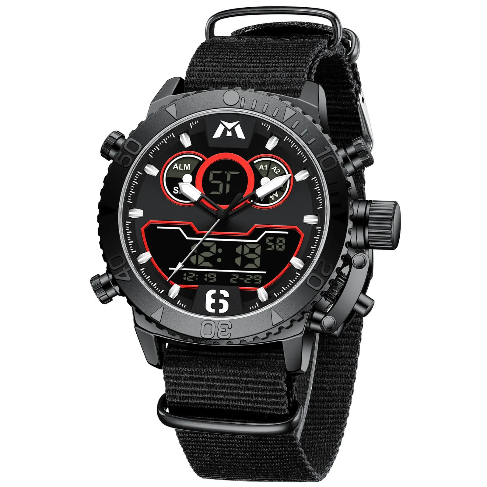 Analog Digital Watch | Nylon Band | 8269M