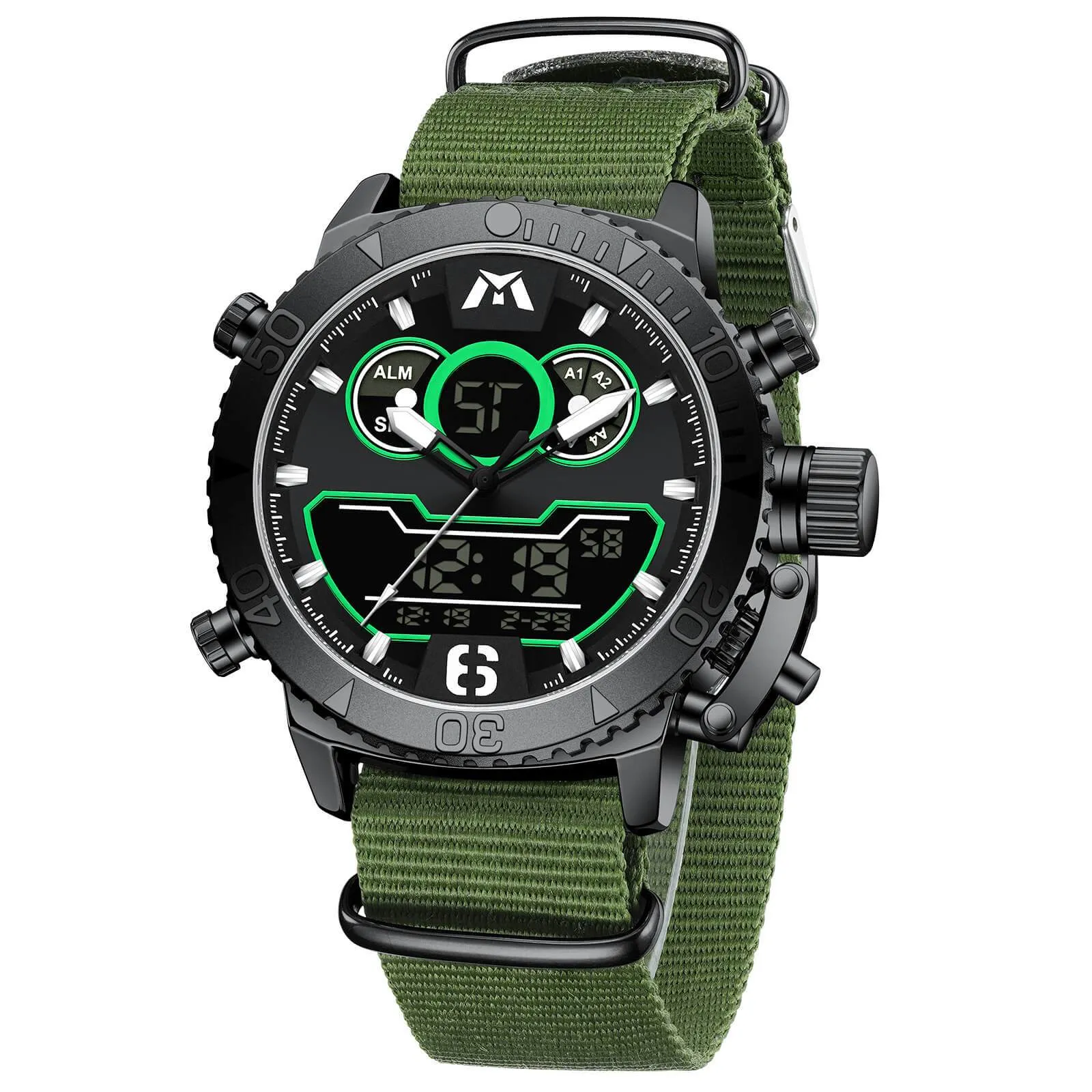 Analog Digital Watch | Nylon Band | 8269M