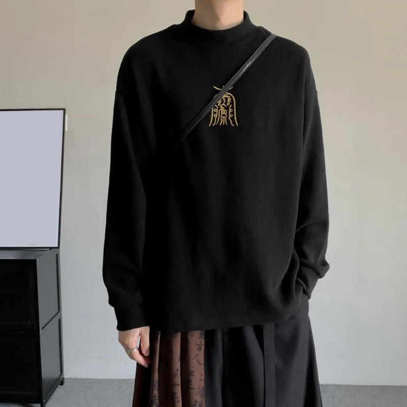 Ancient Chimes Embroidered High Collar Sweatshirt