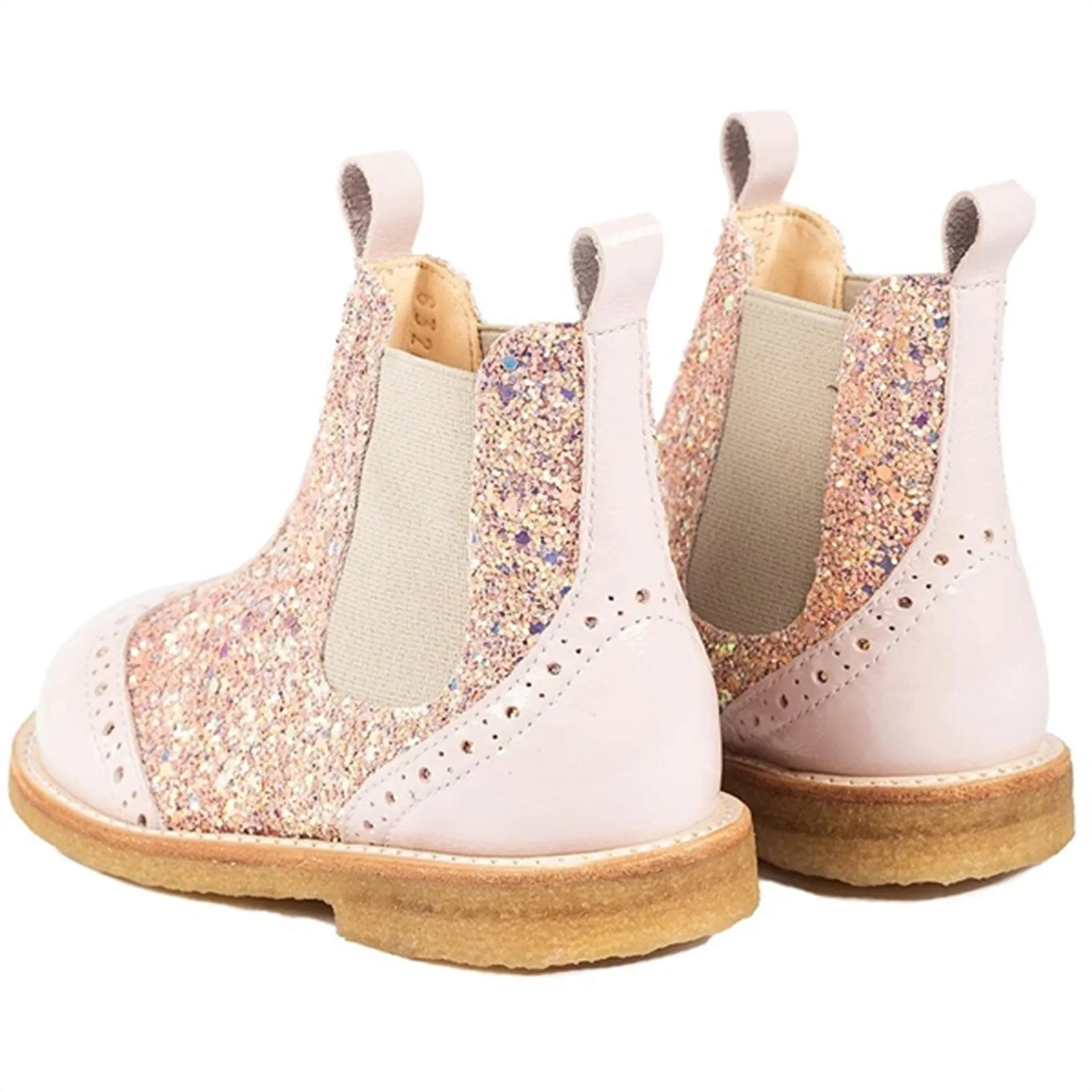 Angulus Chelsea Støvle Pale Rose/Rose Glitter/Beige Elastic