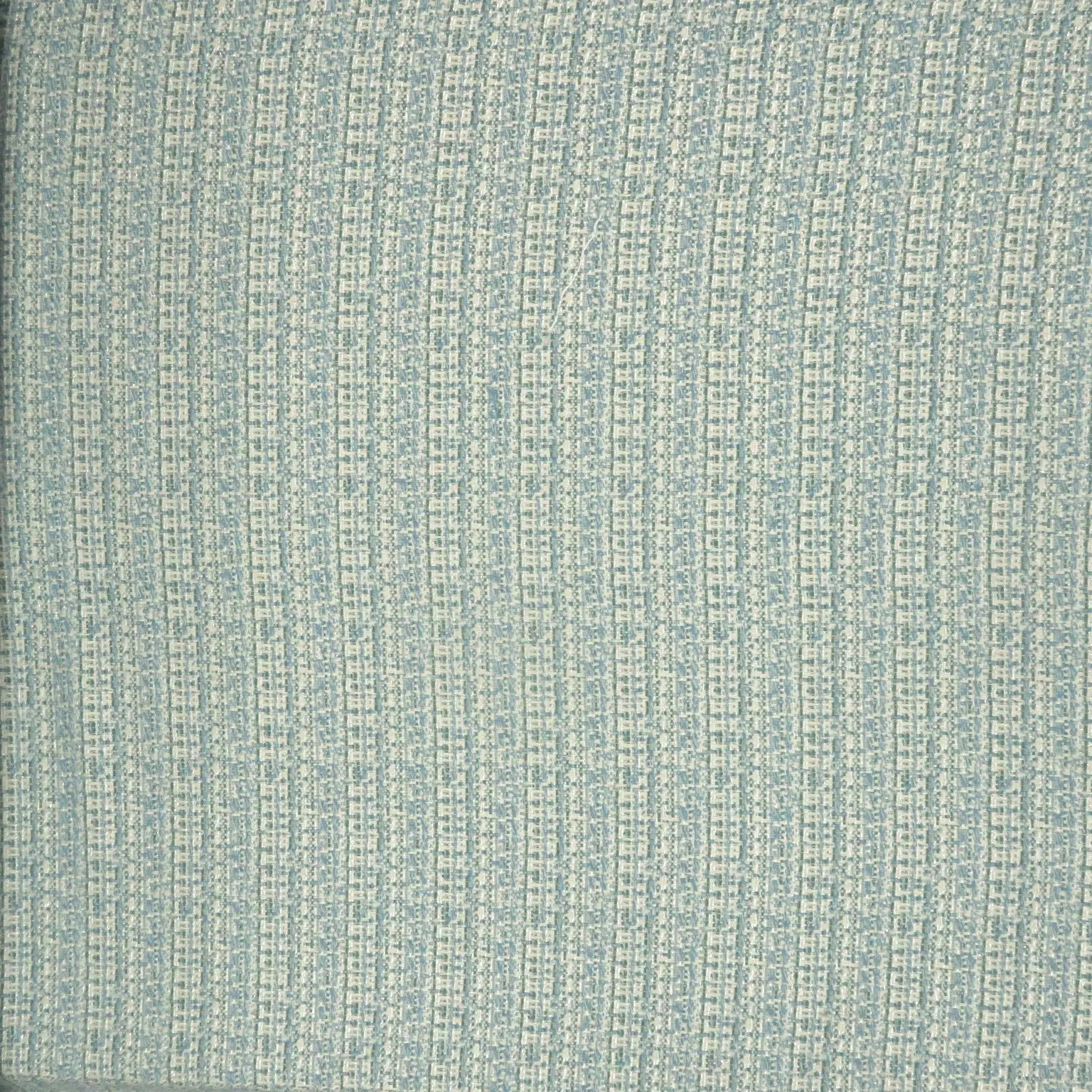 Aqua and Ivory Abstract Texture Threaded Tweed Boucle