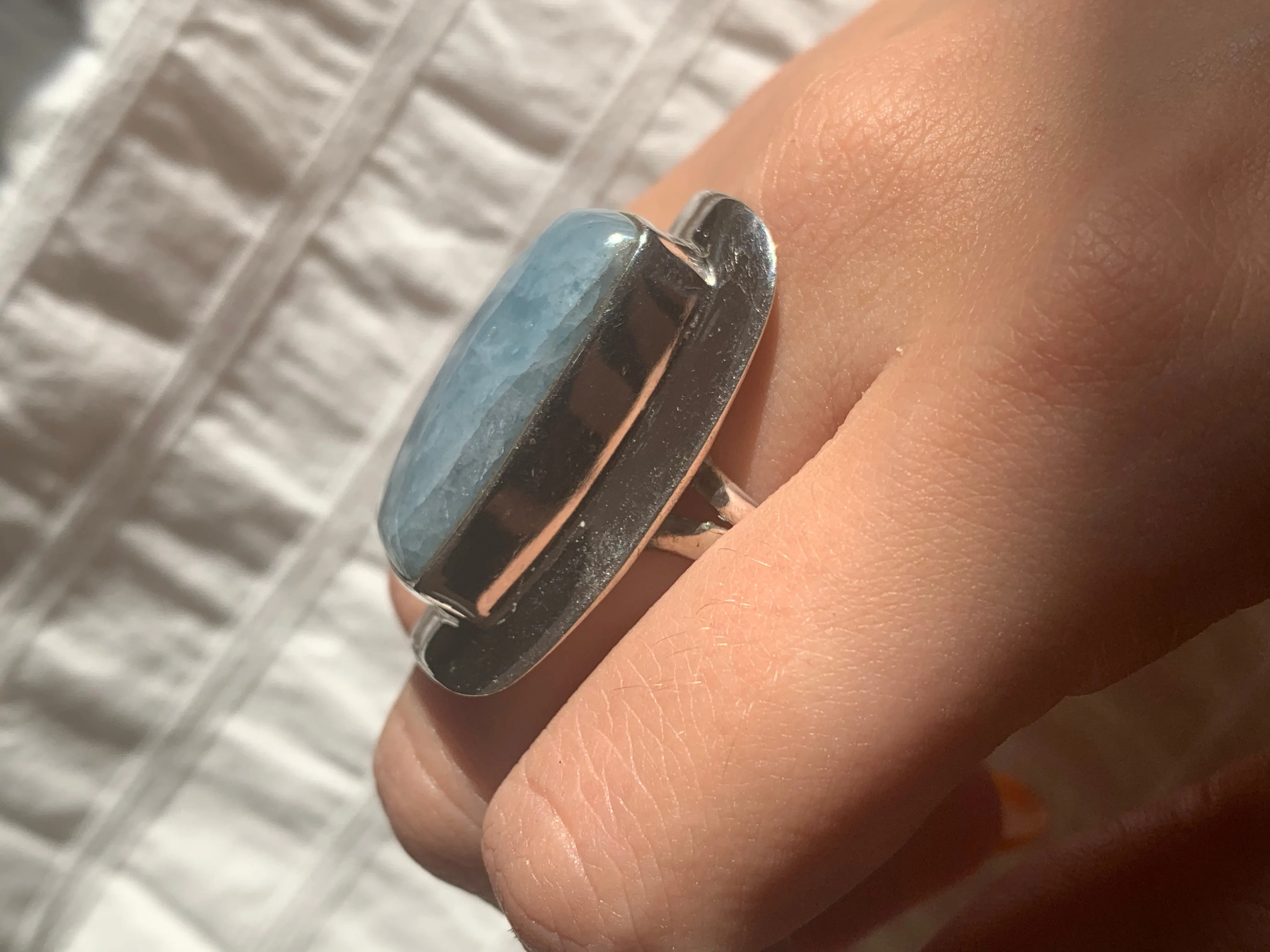 Aquamarine Dinah Ring - Rectangle (US 8)